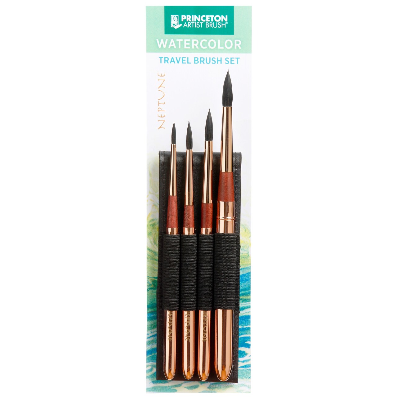 Princeton Artist Brush, Neptune Series 4750, Synthetic Squirrel Watercolor  Paint Brush, 4 Piece Professional Travel Set, Size Round 4, 6, 8, 10